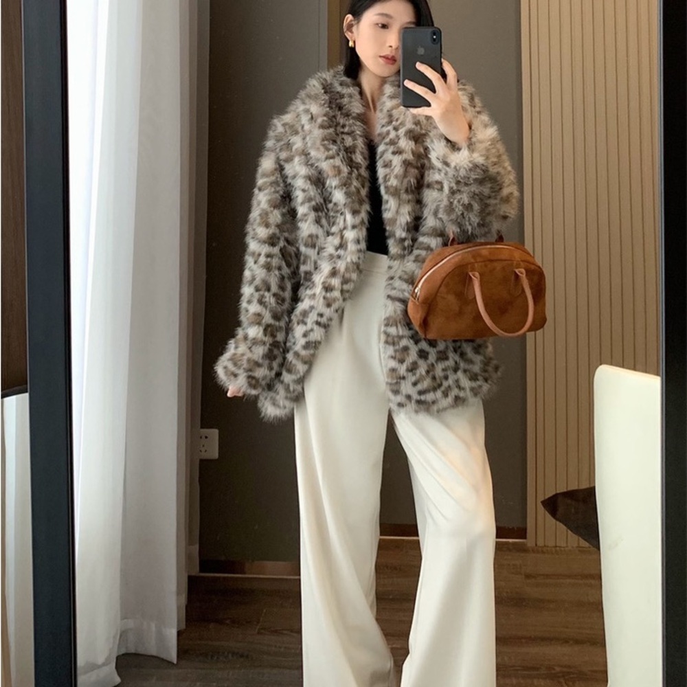 Leopard faux coat size xxs